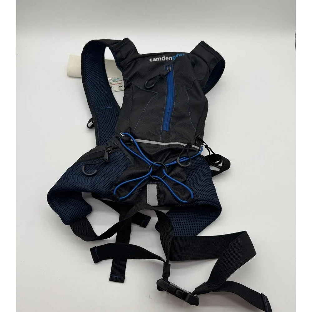 Camden Gear Sports Hydration Pack 1.5L Bladder Black Blue Running Hiking Vest